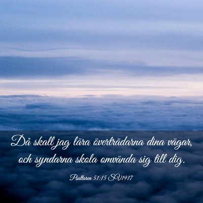 Picture 03 - Psaltaren 51:15 SV1917 - Då skall jag lära överträdarna dina vägar, - Bible Verse Picture