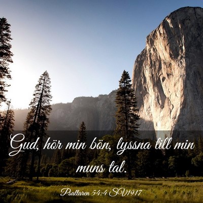 Picture 03 - Psaltaren 54:4 SV1917 - Gud, hör min bön, lyssna till min muns - Bible Verse Picture