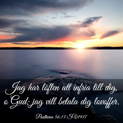 Picture 03 - Psaltaren 56:13 SV1917 - Jag har löften att infria till dig, o Gud; jag - Bible Verse Picture