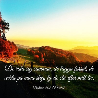 Picture 03 - Psaltaren 56:7 SV1917 - De rota sig samman, de lägga försåt, de vakta - Bible Verse Picture