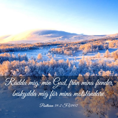 Picture 03 - Psaltaren 59:2 SV1917 - Rädda mig, min Gud, från mina fiender, beskydda - Bible Verse Picture