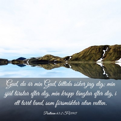Picture 03 - Psaltaren 63:2 SV1917 - Gud, du är min Gud, bittida söker jag dig; min - Bible Verse Picture