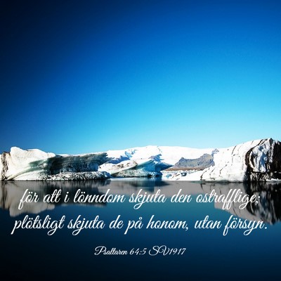 Picture 03 - Psaltaren 64:5 SV1917 - för att i lönndom skjuta den ostrafflige; - Bible Verse Picture