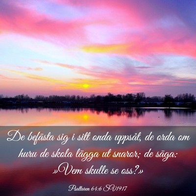Picture 03 - Psaltaren 64:6 SV1917 - De befästa sig i sitt onda uppsåt, de orda om - Bible Verse Picture