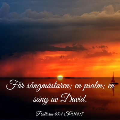 Picture 03 - Psaltaren 65:1 SV1917 - För sångmästaren; en psalm; en sång av - Bible Verse Picture