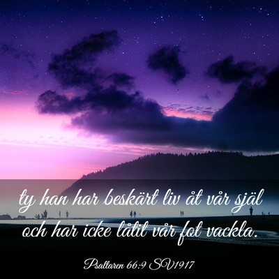 Picture 03 - Psaltaren 66:9 SV1917 - ty han har beskärt liv åt vår själ och har - Bible Verse Picture