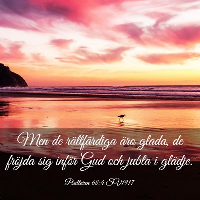 Picture 03 - Psaltaren 68:4 SV1917 - Men de rättfärdiga äro glada, de fröjda sig - Bible Verse Picture