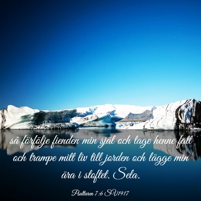 Picture 03 - Psaltaren 7:6 SV1917 - så förfölje fienden min själ och tage henne - Bible Verse Picture