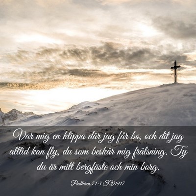 Picture 03 - Psaltaren 71:3 SV1917 - Var mig en klippa där jag får bo, och dit jag - Bible Verse Picture
