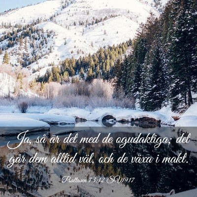 Picture 03 - Psaltaren 73:12 SV1917 - Ja, så är det med de ogudaktiga; det går dem - Bible Verse Picture