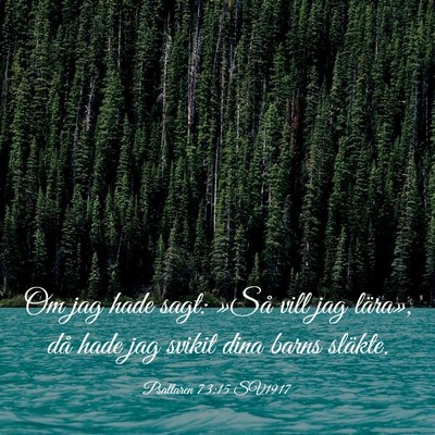 Picture 03 - Psaltaren 73:15 SV1917 - Om jag hade sagt: »Så vill jag lära», då - Bible Verse Picture