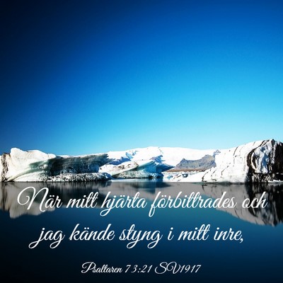 Picture 03 - Psaltaren 73:21 SV1917 - När mitt hjärta förbittrades och jag kände - Bible Verse Picture