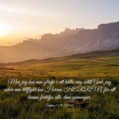 Picture 03 - Psaltaren 73:28 SV1917 - Men jag har min glädje i att hålla mig intill - Bible Verse Picture