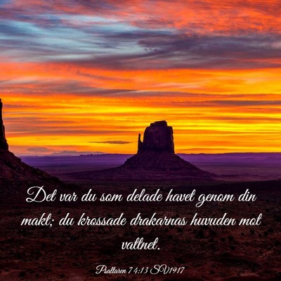 Picture 03 - Psaltaren 74:13 SV1917 - Det var du som delade havet genom din makt; du - Bible Verse Picture