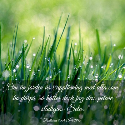 Picture 03 - Psaltaren 75:4 SV1917 - Om än jorden är i upplösning med alla som bo - Bible Verse Picture
