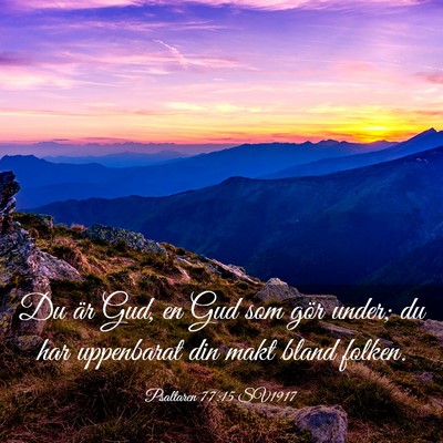 Picture 03 - Psaltaren 77:15 SV1917 - Du är Gud, en Gud som gör under; du har - Bible Verse Picture