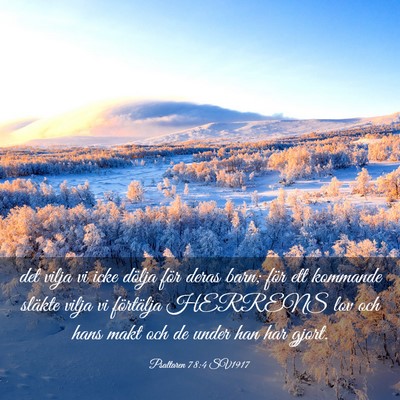 Picture 03 - Psaltaren 78:4 SV1917 - det vilja vi icke dölja för deras barn; för - Bible Verse Picture