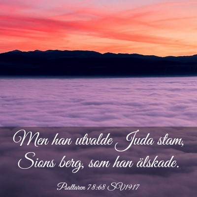 Picture 03 - Psaltaren 78:68 SV1917 - Men han utvalde Juda stam, Sions berg, som han - Bible Verse Picture