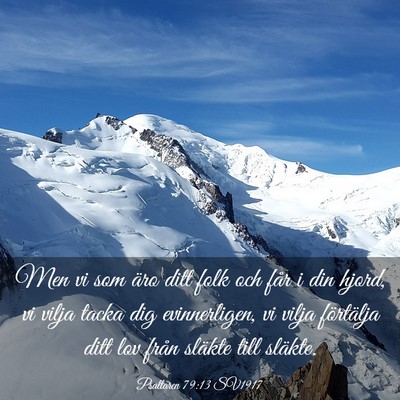 Picture 03 - Psaltaren 79:13 SV1917 - Men vi som äro ditt folk och får i din hjord, - Bible Verse Picture