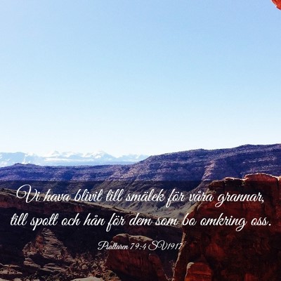 Picture 03 - Psaltaren 79:4 SV1917 - Vi hava blivit till smälek för våra grannar, - Bible Verse Picture