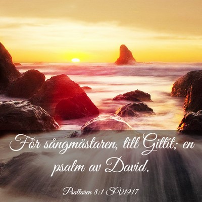 Picture 03 - Psaltaren 8:1 SV1917 - För sångmästaren, till Gittít; en psalm av - Bible Verse Picture