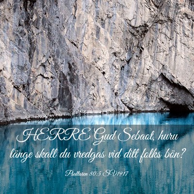 Picture 03 - Psaltaren 80:5 SV1917 - HERRE Gud Sebaot, huru länge skall du vredgas - Bible Verse Picture
