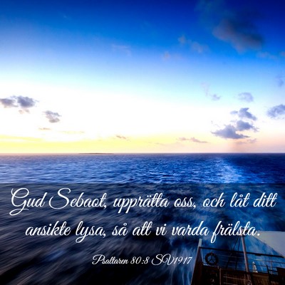 Picture 03 - Psaltaren 80:8 SV1917 - Gud Sebaot, upprätta oss, och låt ditt ansikte - Bible Verse Picture