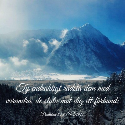 Picture 03 - Psaltaren 83:6 SV1917 - Ty endräktigt rådslå dem med varandra, de - Bible Verse Picture