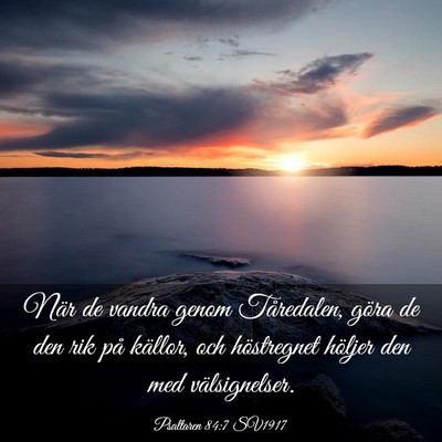 Picture 03 - Psaltaren 84:7 SV1917 - När de vandra genom Tåredalen, göra de den rik - Bible Verse Picture