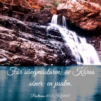 Picture 03 - Psaltaren 85:1 SV1917 - För sångmästaren; av Koras söner; en - Bible Verse Picture