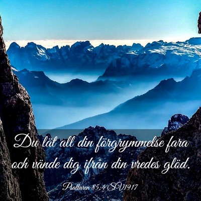 Picture 03 - Psaltaren 85:4 SV1917 - Du lät all din förgrymmelse fara och vände dig - Bible Verse Picture