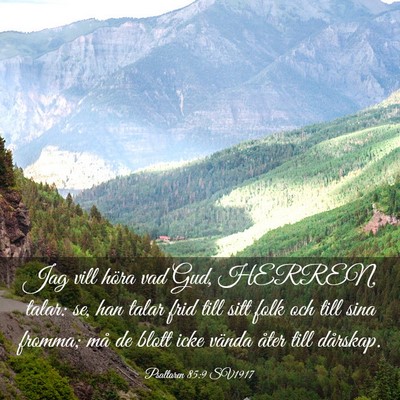 Picture 03 - Psaltaren 85:9 SV1917 - Jag vill höra vad Gud, HERREN, talar: se, han - Bible Verse Picture