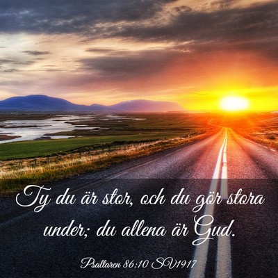 Picture 03 - Psaltaren 86:10 SV1917 - Ty du är stor, och du gör stora under; du - Bible Verse Picture