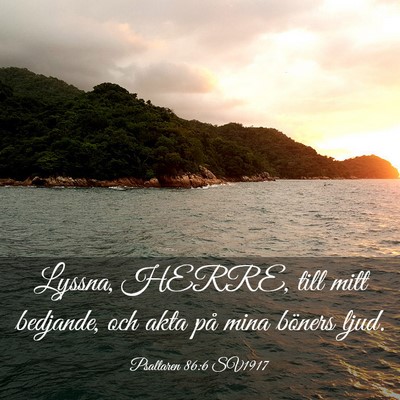 Picture 03 - Psaltaren 86:6 SV1917 - Lyssna, HERRE, till mitt bedjande, och akta på - Bible Verse Picture