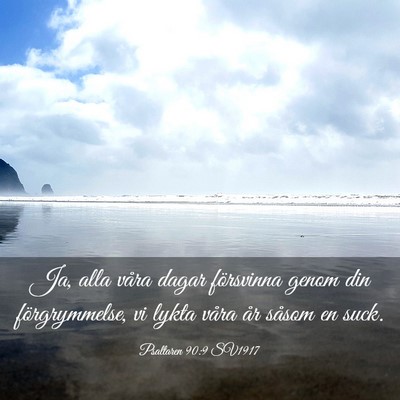 Picture 03 - Psaltaren 90:9 SV1917 - Ja, alla våra dagar försvinna genom din - Bible Verse Picture