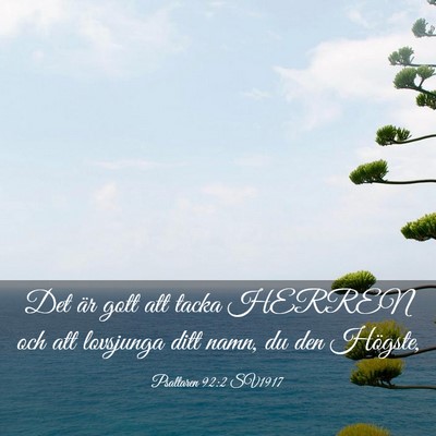 Picture 03 - Psaltaren 92:2 SV1917 - Det är gott att tacka HERREN och att lovsjunga - Bible Verse Picture