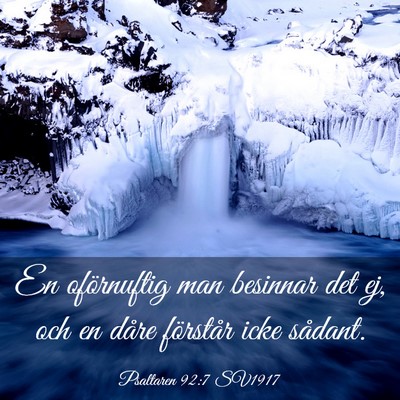Picture 03 - Psaltaren 92:7 SV1917 - En oförnuftig man besinnar det ej, och en dåre - Bible Verse Picture