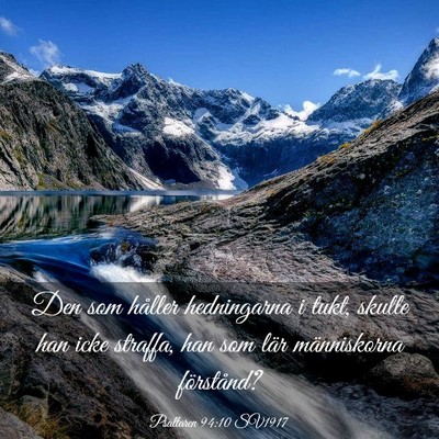 Picture 03 - Psaltaren 94:10 SV1917 - Den som håller hedningarna i tukt, skulle han - Bible Verse Picture