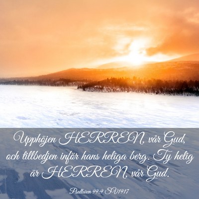 Picture 03 - Psaltaren 99:9 SV1917 - Upphöjen HERREN, vår Gud, och tillbedjen inför - Bible Verse Picture
