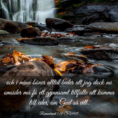 Picture 03 - Romarbrevet 1:10 SV1917 - och i mina böner alltid beder att jag dock nu - Bible Verse Picture