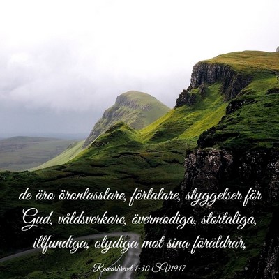 Picture 03 - Romarbrevet 1:30 SV1917 - de äro örontasslare, förtalare, styggelser - Bible Verse Picture
