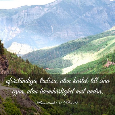 Picture 03 - Romarbrevet 1:31 SV1917 - oförståndiga, trolösa, utan kärlek till sina - Bible Verse Picture