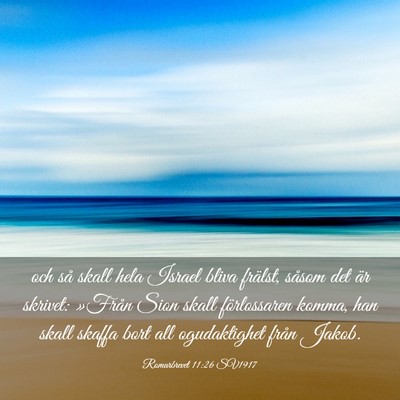 Picture 03 - Romarbrevet 11:26 SV1917 - och så skall hela Israel bliva frälst, såsom - Bible Verse Picture