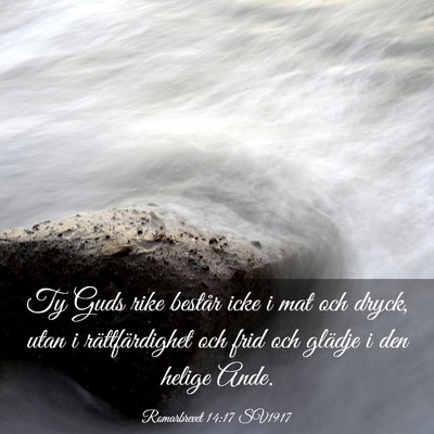 Picture 03 - Romarbrevet 14:17 SV1917 - Ty Guds rike består icke i mat och dryck, utan i - Bible Verse Picture