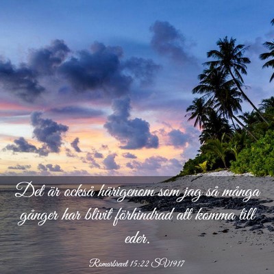 Picture 03 - Romarbrevet 15:22 SV1917 - Det är också härigenom som jag så många - Bible Verse Picture
