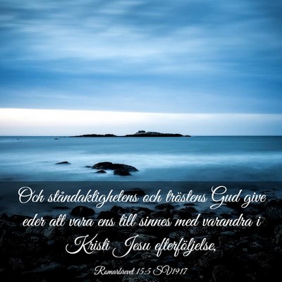 Picture 03 - Romarbrevet 15:5 SV1917 - Och ståndaktighetens och tröstens Gud give eder - Bible Verse Picture