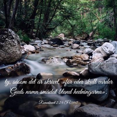 Picture 03 - Romarbrevet 2:24 SV1917 - ty, såsom det är skrivet, »för eder skull - Bible Verse Picture