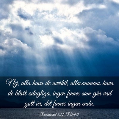 Picture 03 - Romarbrevet 3:12 SV1917 - Nej, alla hava de avvikit, allasammans hava de - Bible Verse Picture