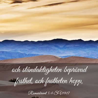 Picture 03 - Romarbrevet 5:4 SV1917 - och ståndaktigheten beprövad fasthet, och - Bible Verse Picture