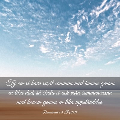 Picture 03 - Romarbrevet 6:5 SV1917 - Ty om vi hava vuxit samman med honom genom en - Bible Verse Picture